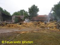Scheunenbrand in Hellmitzheim - am nächsten Morgen