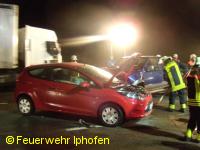 Verkehrsunfall auf der B8, Einmündung Hellmitzheim