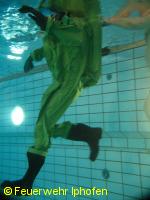 So sieht's unter Wasser aus: Der Wasserdruck komprimiert den Anzug.